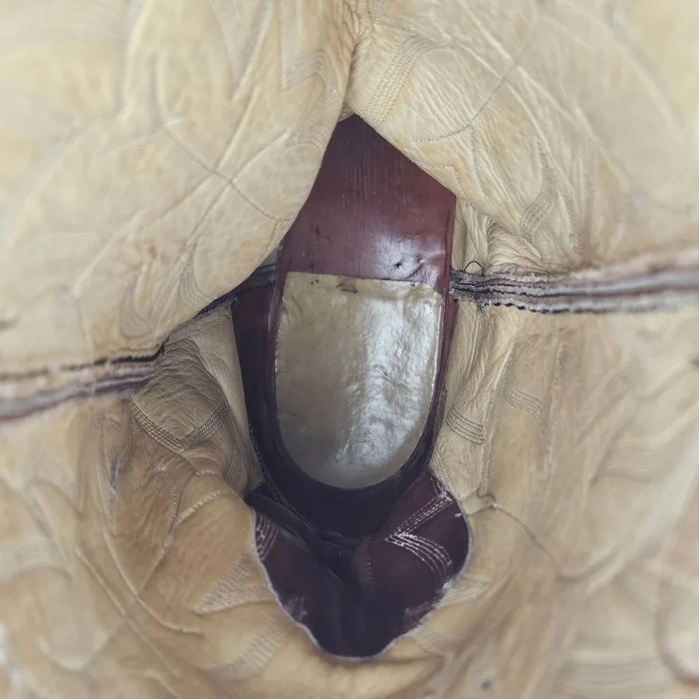 Tres Outlaws Falconhead Mens sz 15 Dark Brown Leather Custom Cowboy Western Boot - Picture 15 of 16